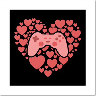 Video Gamer Heart Controller Posters and Art